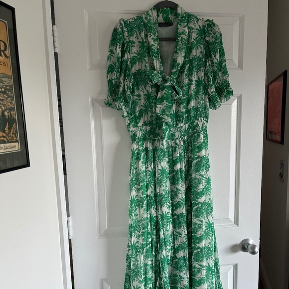 Vineyard Vines Tropical Toile green midi dress M - Picture 2 of 10